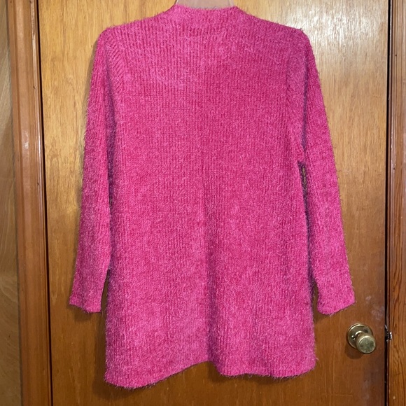 •LANE BRYANT•BNWT PINK EYELASH MOCK NECK KNIT FUZZY HIGH-LOW SWEATER SIZE 18/20 - Picture 4 of 9
